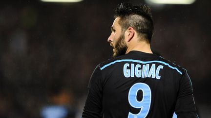 L'ancien avant-centre de l'OM André-Pierre Gignac, dont le transfert de Toulouse vers Marseille est pointé du doigt dans le cadre de l'enquête sur les transferts douteux du club phocéen. (JEAN-CHRISTOPHE VERHAEGEN / AFP)