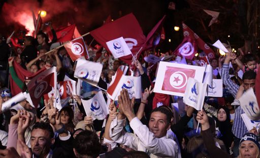 Partisans d'Ennahda pendant un rassemblement électoral à Tunis le 24 octobre 2014. (REUTERS - Zoubeir Souissi)