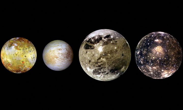 Quatre des lunes de Jupiter. (NASA / NASA / AFP)