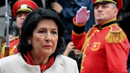 La présidente géorgienne, pro-rapprochement avec l'UE, Salomé Zourabichvili, le 26 mai 2024. (VANO SHLAMOV / AFP)