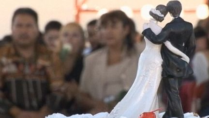 Cérémonie de mariage à la prison de Ciudad Juarez, au Mexique. (FTV)