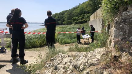 Le corps de la victime, Iris C., née en 1999 a été découvert le 27 mai 2023 dans l'eau du Blavet, à Lanester (Morbihan). (PAULINE DECKER / MAXPPP)