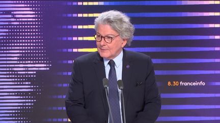 Thierry Breton, le commissaire européen au Marché intérieur était l'invité de franceinfo ce lundi 20 novembre 2023 (FRANCEINFO/RADIOFRANCE)