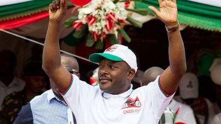 Le président Pierre Nkurunziza lors de sa campagne électorale à Bujumbura, le 26 Juin 2015. (Photo AFP/Landry Nishimwe)