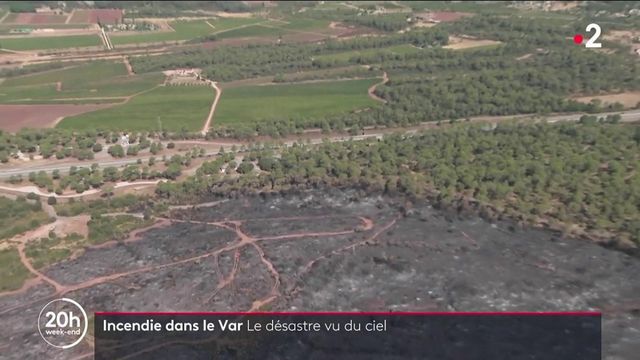 Incendie dans le Var : vue du ciel, un paysage apocalyptique après le passage du feu