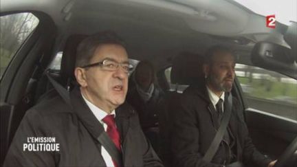 Melenchon dans un VTC (CAPTURE ECRAN FRANCE 2)