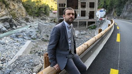 Sébastien Olharan le maire de Breil sur Roya, le 28 septembre 2021. (FRANCK DUBRAY / MAXPPP)