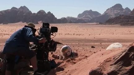 Matt Damon lors du tournage de Seul sur Mars en 2014.
 (France 3 / Culturebox)