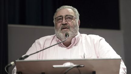 L'avocat Michel Tubiana lors d'une conférence sur les droits de l'homme à Biarritz (Pyrénées-Atlantiques), le 18 mars 2017. (IROZ GAIZKA / AFP)