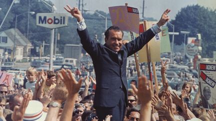 Richard Nixon en campagne pour l'élection présidentielle de 1968 (WHITE HOUSE/OLIVER F. ATKINS / MAXPPP)