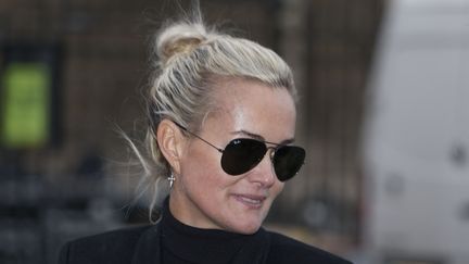 Laeticia Hallyday (ici le 9 décembre 2017 aux obsèques de son époux Johnny) se disait "écoeurée", lundi 12 février 2018.
 (Bernard Manigault / AFP)