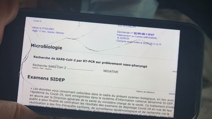 Résultat d'un test PCR Covid-19 sur internet. Photo d'illustration.&nbsp; (LP/ AURELIE AUDUREAU / MAXPPP)