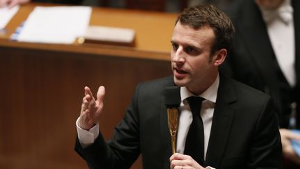 Emmanuel Macron, le 17 f&eacute;vrier &agrave; l'Assembl&eacute;e nationale &agrave; Paris. (PATRICK KOVARIK / AFP)