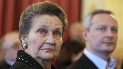 Simone Veil, le 6 avril 2013 à Paris. (KENZO TRIBOUILLARD / AFP)