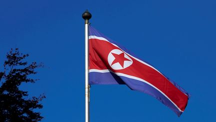 Un drapeau de la Corée-du-Nord à Genève (Suisse), le 2 octobre 2014. (DENIS BALIBOUSE / REUTERS)