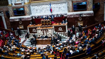 L'Assemblée nationale, à Paris, le 8 février 2022. (XOSE BOUZAS / HANS LUCAS / AFP)