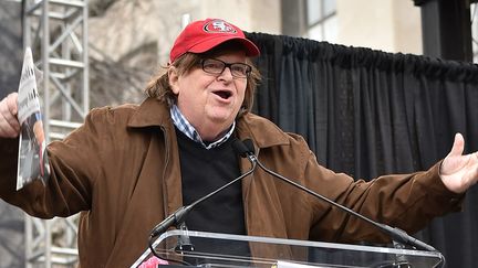 Michael Moore en janvier 2017 à Washington (ici à la Marche des femmes contre Trump).
 (THEO WARGO / GETTY IMAGES NORTH AMERICA / AFP)