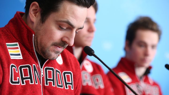 Le lugeur canadien Sam Edney lors d'une conférence de presse à Pyeongchang (Corée du Sud), le 4 février 2018 au sujet de l'imbroglio autour de la médaille de bronze de l'épreuve de luge par équipes des précédents JO de Sotchi. (STEVE RUSSELL / TORONTO STAR)