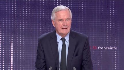 Michel Barnier,&nbsp;candidat à l'investiture du parti Les Républicains était l'invité du "8h30 franceinfo", mardi 23 novembre 2021. (FRANCEINFO / RADIOFRANCE)