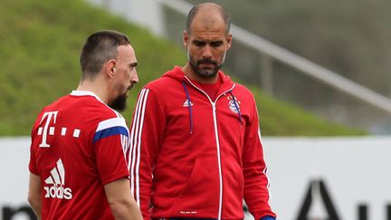 Franck Ribéry à l'entraînement sous les yeux de Pep Guardiola 