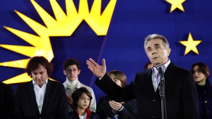 Bidzina Ivanichvili, le fondateur du parti Rêve géorgien qui a remporté les élections législatives en Géorgie, le 26 octobre 2024, à Tbilissi (Géorgie). (GIORGI ARJEVANIDZE / AFP)