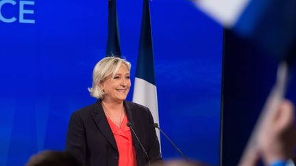 Marine Le Pen, après les résultats du second tour de la présidentielle, le 7 mai 2017 au bois de Vincennes près de Paris. (KRISTINA AFANASYEVA / SPUTNIK / AFP)