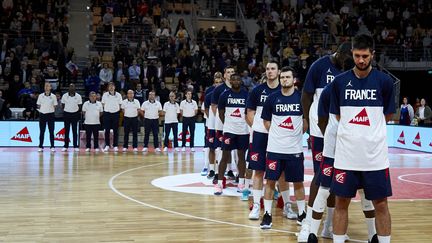 L'équipe de France de basket, le 24 février 2020, à Mouilleron-Le-Captif (Vendée).&nbsp; (ANN-DEE LAMOUR / ANN-DEE LAMOUR / AFP)