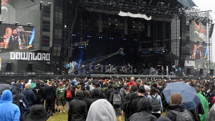 Le public du Download Festival sous la pluie, à l'hippodrome de Longchamp le 12 juin 2016
 (Bertrand Guay / AFP)