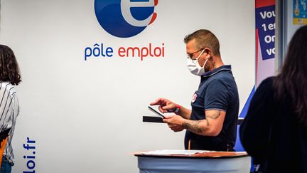 Un salon sur les formations et leurs débouchés, le 2 septembre 2021 à Perpignan (Pyrénées-Orientales).&nbsp; (ARNAUD LE VU / HANS LUCAS / AFP)