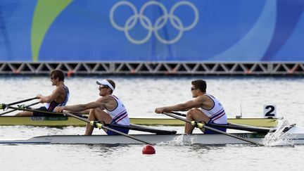 Jérémie Azou et Pierre Houin, médaillés d'or en deux de couple poids légers.  (JEAN MARIE HERVIO / DPPI MEDIA)