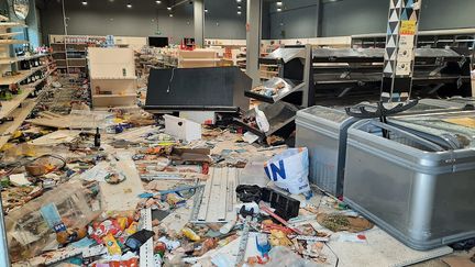 A Reims, un magasin Spar a été pillé et vandalisé le 30 juin 2023. (Soline Demestre / Radiofrance)