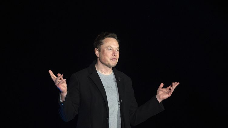 Entrepreneur Elon Musk, February 10, 2022 during a press conference near Boca Chica in Texas (United States).  (JIM WATSON/AFP)