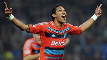 L'attaquant de l'Olympique de Marseille Brandao, buteur contre l'Inter Milan en 8e de finale retour de la Ligue des Champions, le 13 mars 2012.&nbsp; (DANIEL DAL ZENNARO / MAXPPP)