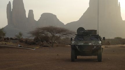 Un véhicule militaire de l''opération française Barkhane, le 27 mars 2019 au Mali. (DAPHNE BENOIT / AFP)