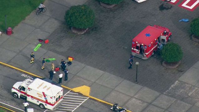 &nbsp; (Une fusilla de a éclaté dans le lycée de Marysville, près de Seattle © AP Photo/KOMONews.com)