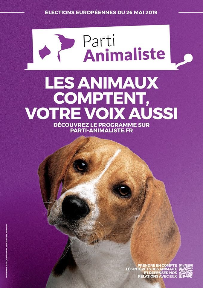 L'affiche de la liste&nbsp;du parti animaliste&nbsp;pour les européennes 2019. (FRANCEINFO)