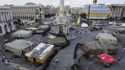 Vue de la place Ma&iuml;dan, &agrave; Kiev, vendredi 8 ao&ucirc;t 2014.&nbsp; (KONSTANTIN CHERNICHKIN / REUTERS)