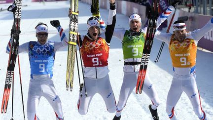 Les fondeurs français Ivan Perrillat-Boiteux, Jean Marc Gaillard, Maurice Manificat et Robin Duvillard.