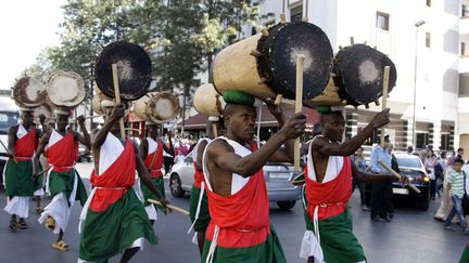 Parade de tambours du Burundi à Rabat, au Maroc, le 3 juin 2014
 (Mustapha Houbais / Anadolou Agency / AFP)