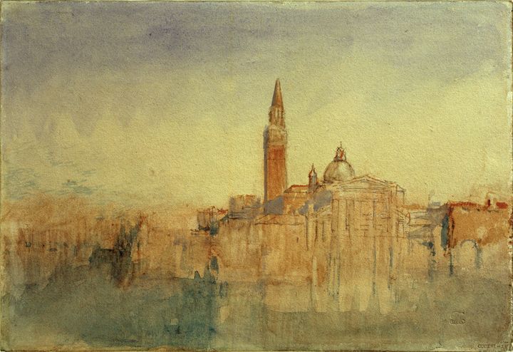 Joseph Mallord William Turner, San Giorgio Maggiore au soleil couchant, depuis l’Hôtel Europa, 1840, aquarelle, Tate Britain, Londres, UK.&nbsp;&nbsp; (akg-images)