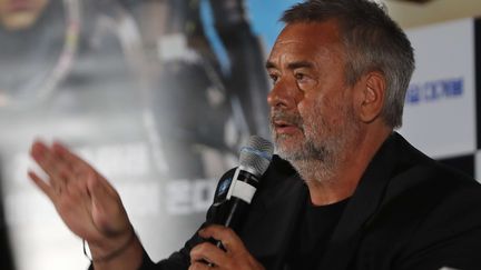 Le réalisateur français Luc Besson présente son film "Valerian et la cité des mille planètes" à Séoul (Corée du Sud), le 30 août 2017. (YONHAP NEWS/NEWSCOM/SIPA / SIPA USA)