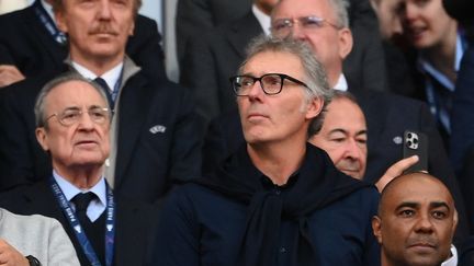 Laurent Blanc lors de la finale de la Ligue des champions au Stade de France,&nbsp;le 28 mai 2022. (FRANCK FIFE / AFP)