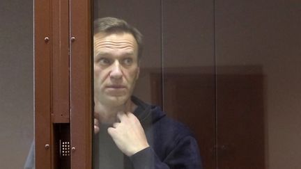 L'opposant russe Alexeï Navalny au tribunal de Moscou, le 16 février 2021. (MOSCOW'S BABUSHKINSKY COURT/AF¨P)