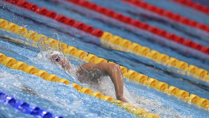 Le nageur français&nbsp;Damien Joly, le 20 décembre 2021, aux championnats du monde de natation en petit bassin, à Abou Dhabi (Emirats arabes unis). (KEMPINAIRE STEPHANE / KMSP / AFP)