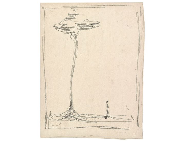 Alberto Giacometti, "Homme et arbre", c. 1952, Fondation Giacometti&nbsp; (© Succession Alberto Giacometti (Fondation Giacometti +ADAGP, Paris) 2020)