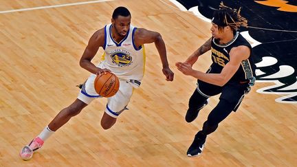 Andrew Wiggins lors d'un match entre les Golden State Warrios et les Memphis Grizzlies, le 19 mars 2021. (JUSTIN FORD / GETTY IMAGES NORTH AMERICA)