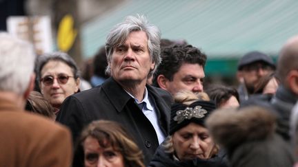 L'ancien ministre de l'Agriculture Stéphane Le Foll prend part à une marche silencieuse à la mémoire de Mireille Knoll, à Paris, le 28 mars 2018. (MICHEL STOUPAK / AFP)