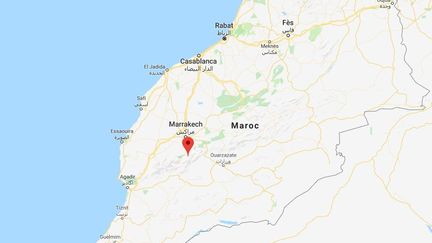 Les&nbsp;deux touristes ont été retrouvées mortes, lundi 17 décembre 2018, à&nbsp;10 km d'Imlil (Maroc), un petit village du Haut-Atlas. (GOOGLE MAPS / FRANCEINFO)