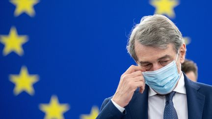 Le président du Parlement européen David Sassoli à Strasbourg (Bas-Rhin), le 7 juillet 2021. (PATRICK HERTZOG / AFP)