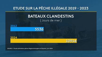 En 2012, une étude estimait la présence de pêcheurs illégaux à plus de 5 500 jours de mer par an ; aujourd'hui on approche les 11 000. (GUYANE LA 1ERE)